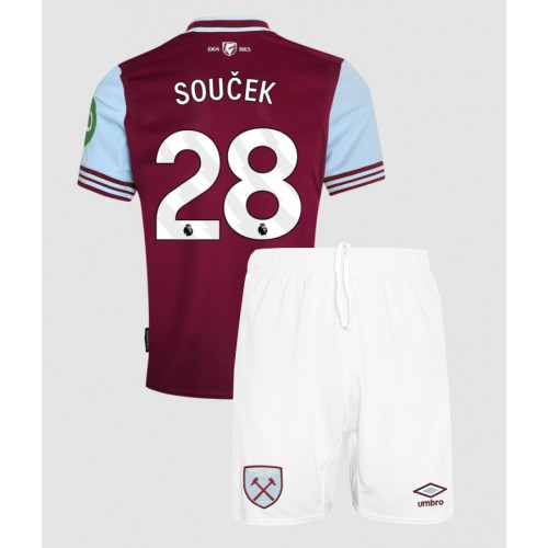 Dětský fotbalový dres West Ham United Tomas Soucek #28 2024-25 Domácí Krátký Rukáv (+ trenýrky)